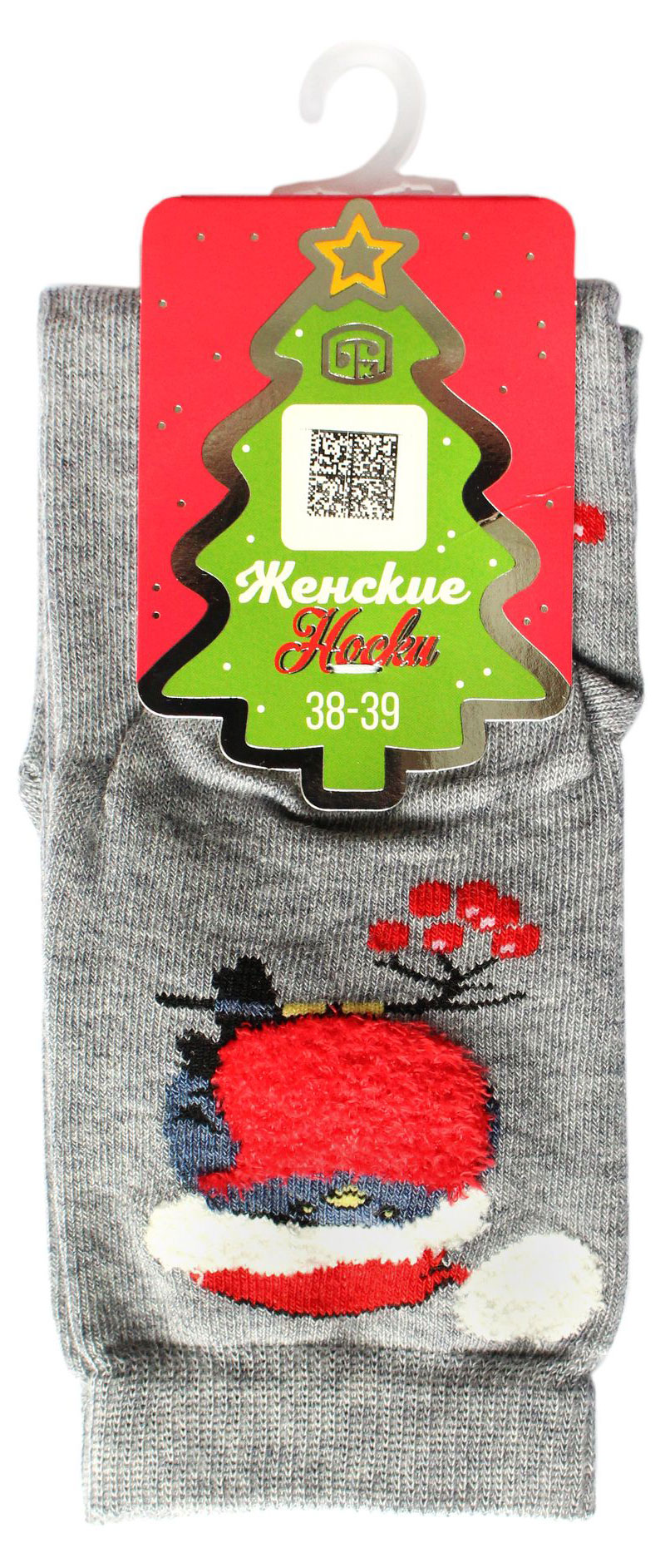 Изображение товара Женские носки Брестские Classic Новый год серый меланж р25 повседневные новогодний узор