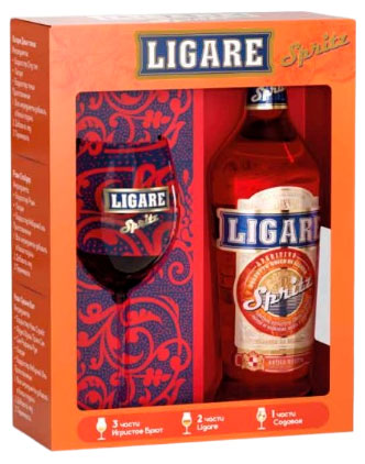 Изображение товара Аперитив Ligare Spritz Россия 0,85 л + бокал, классический итальянский напиток