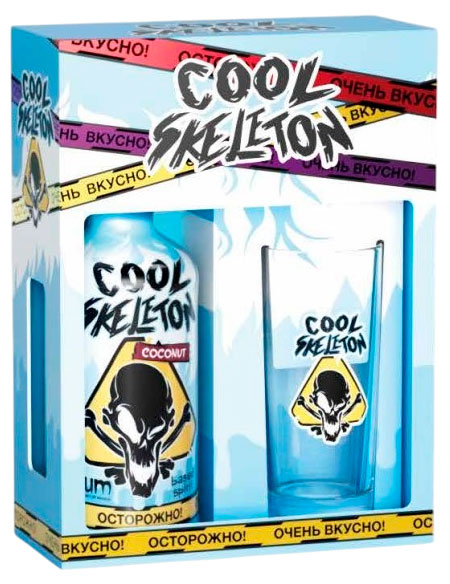 Изображение товара Ром Cool Skeleton Россия 0.7 л + стакан 280 мл подарочная упаковка