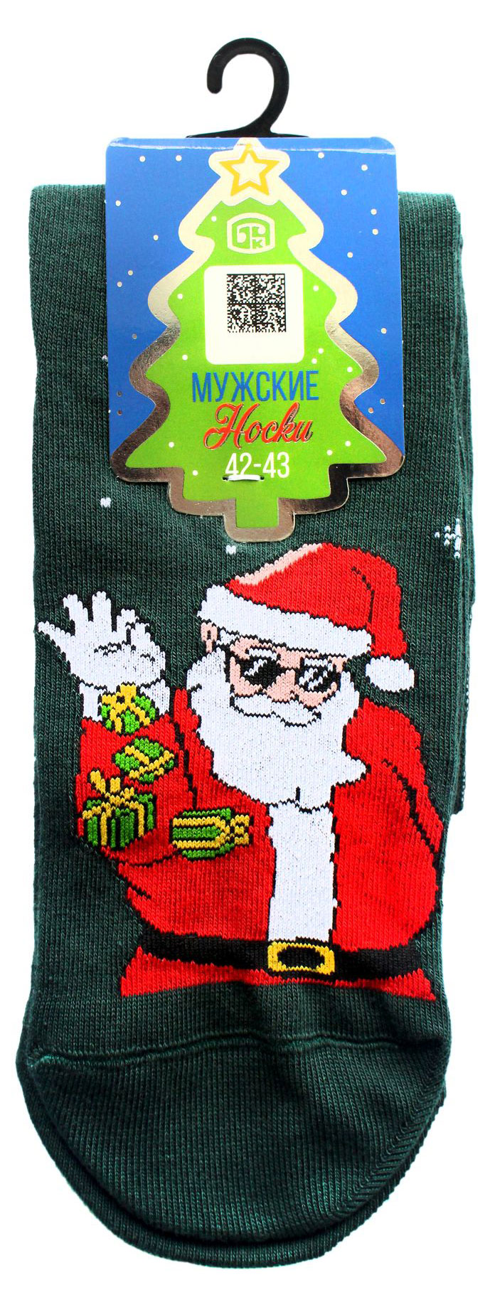 Изображение товара Носки мужские "Брестские" Classic Новый год темно-зеленый р. 27