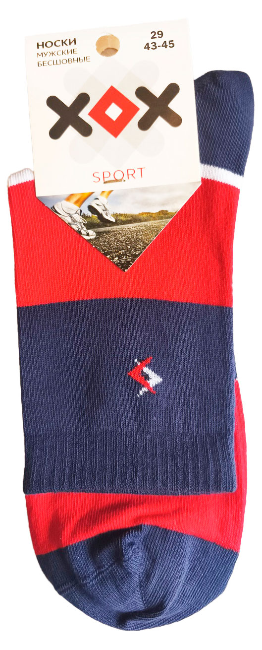 Изображение товара Мужские носки в полоску ХОХ классические 29 размер однотонные