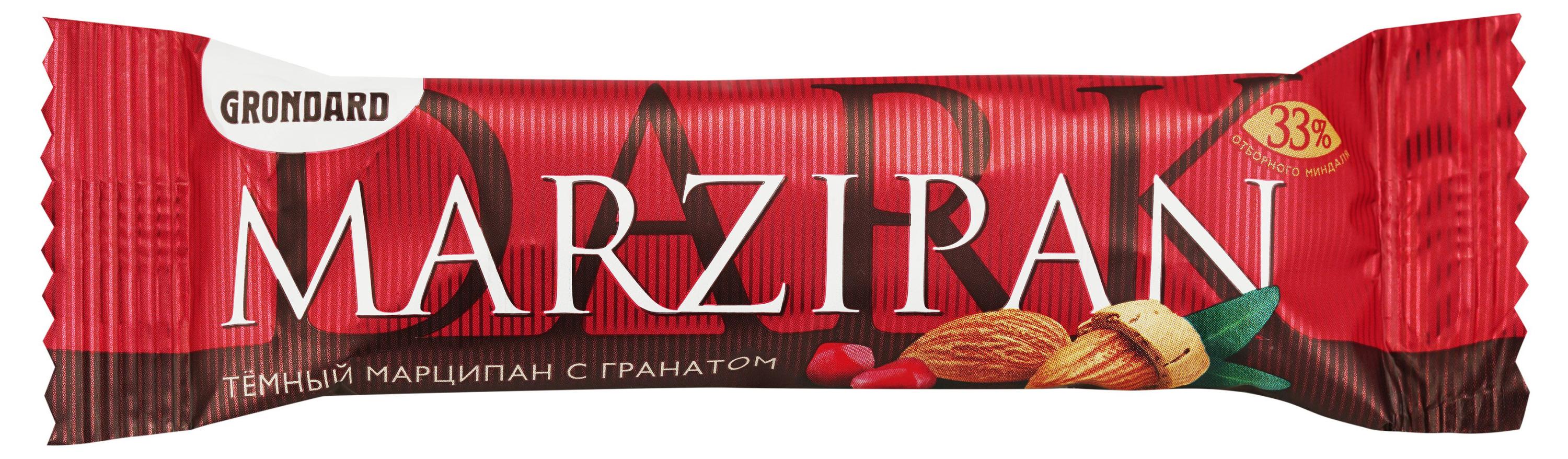 

Батончик глазированный GRONDARD Темный марципан с гранатовой начинкой, 50 г