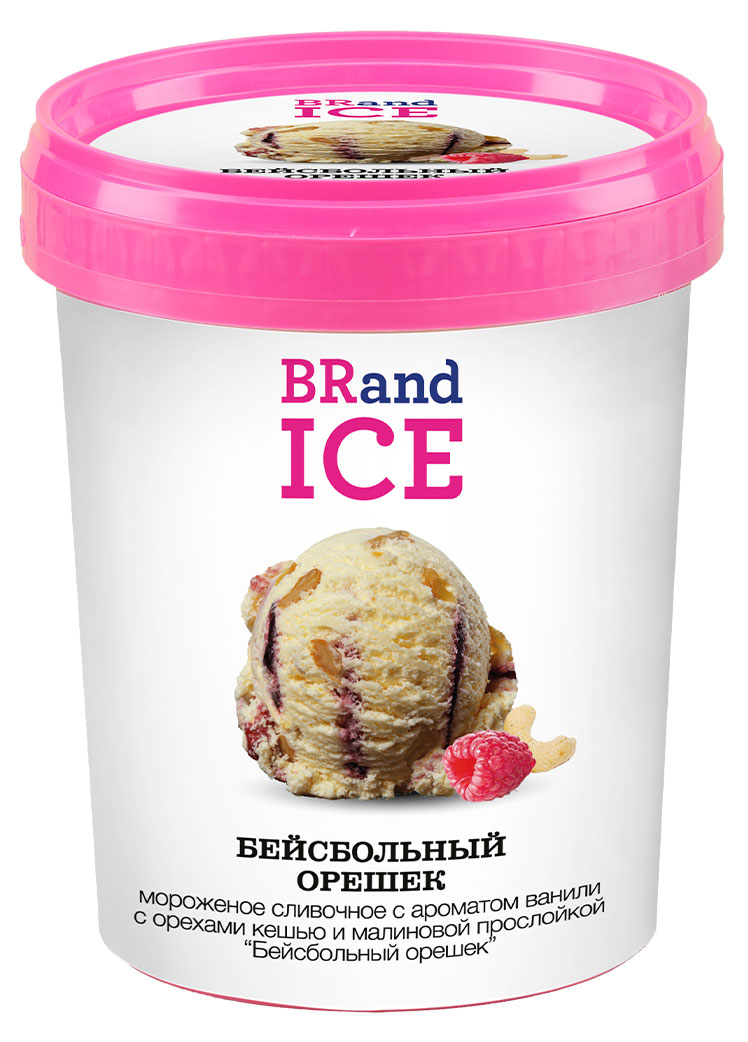 Изображение товара Мороженое сливочное BRandICE с кешью и малиновой прослойкой 1 л