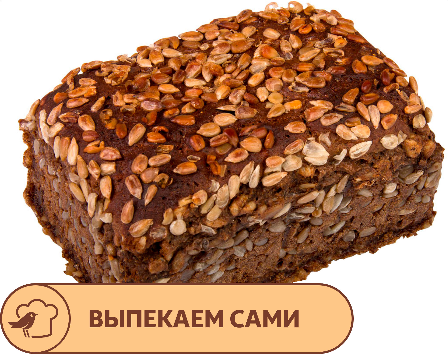 Изображение товара Хлеб АШАН Маг с семечками, 400 г
