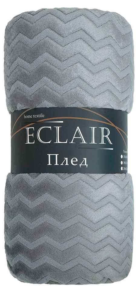Изображение товара Плед ECLAIR Зигзаг серый 200x220 см мягкий и уютный из фланели