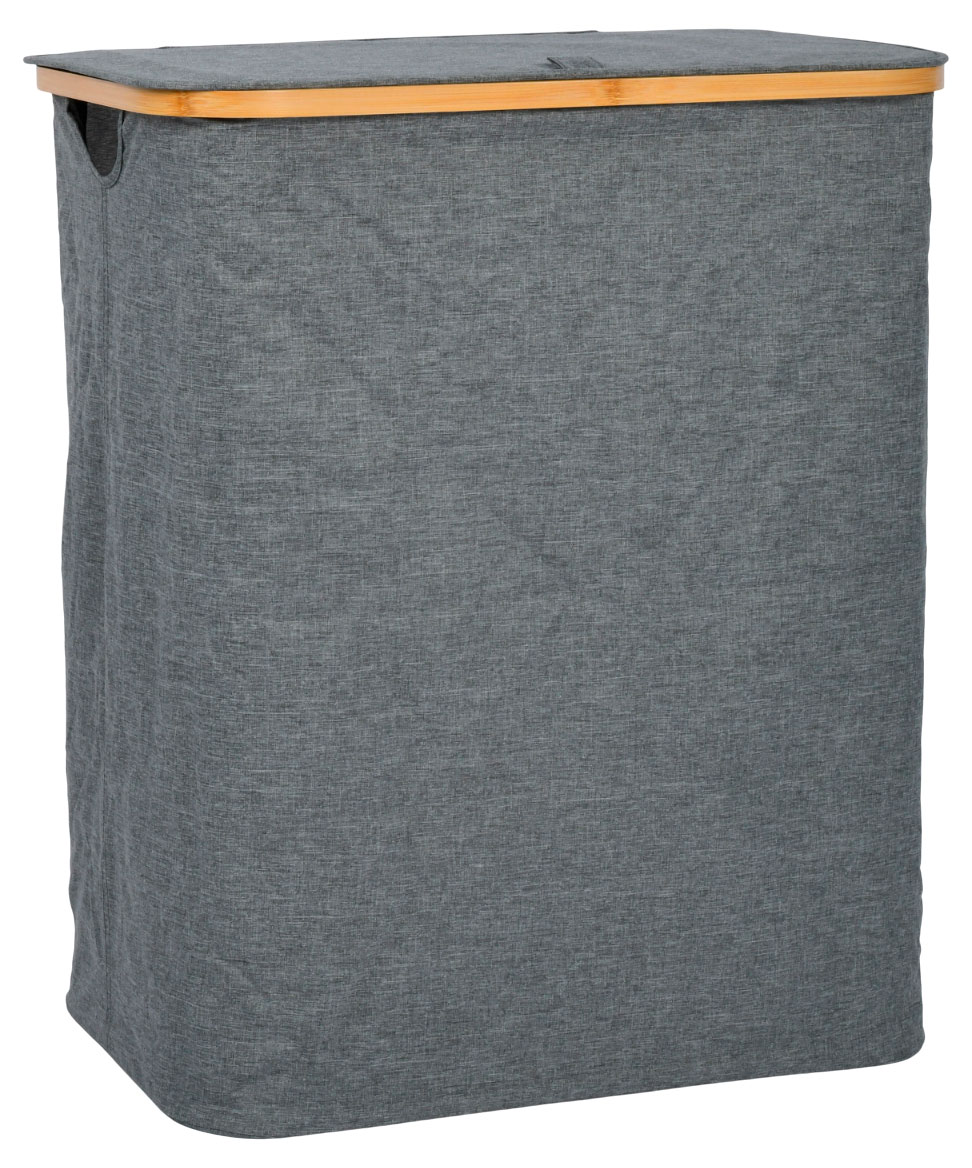 

Корзина для белья Actuel складная с крышкой и мешками темно-серая, 57x37x66,5 см