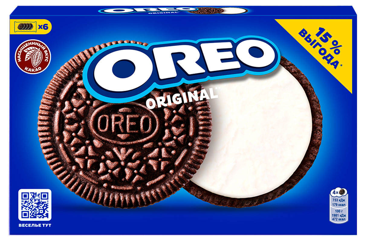 

Печенье OREO с какао и начинкой с ванильным вкусом, 228 г