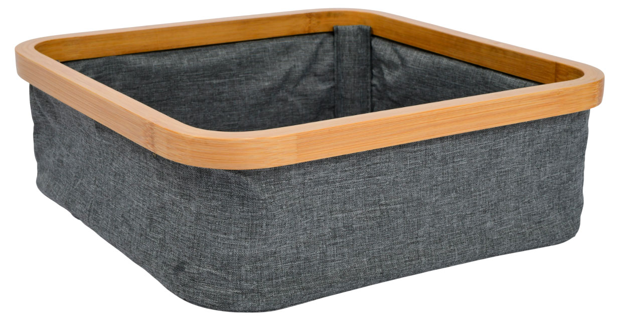 

Контейнер для хранения Actuel текстильный темно-серый, 30x30x9,5 см