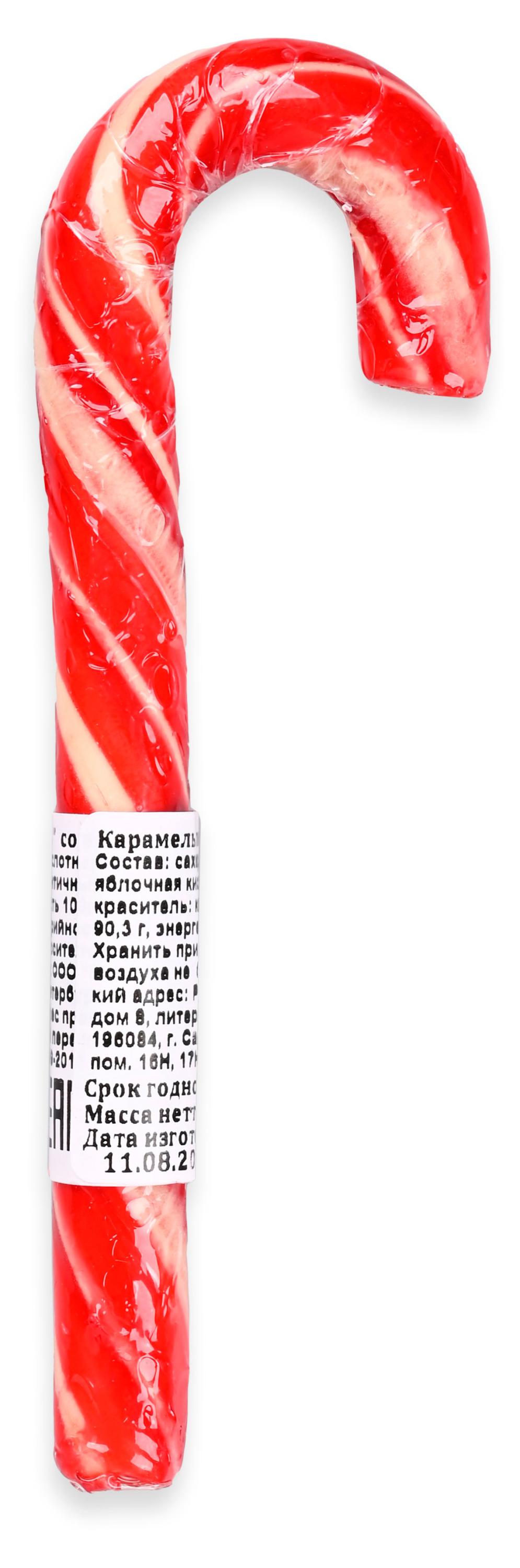 Изображение товара Карамель леденцовая АШАН Красная птица Трость со вкусом клубники, 20 г