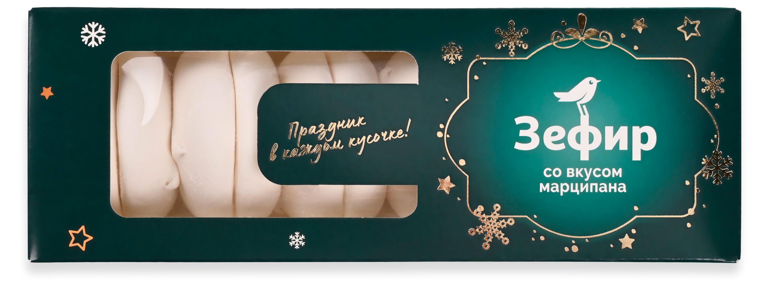 Изображение товара Зефир АШАН Красная птица со вкусом марципана 210 г натуральный деликатес