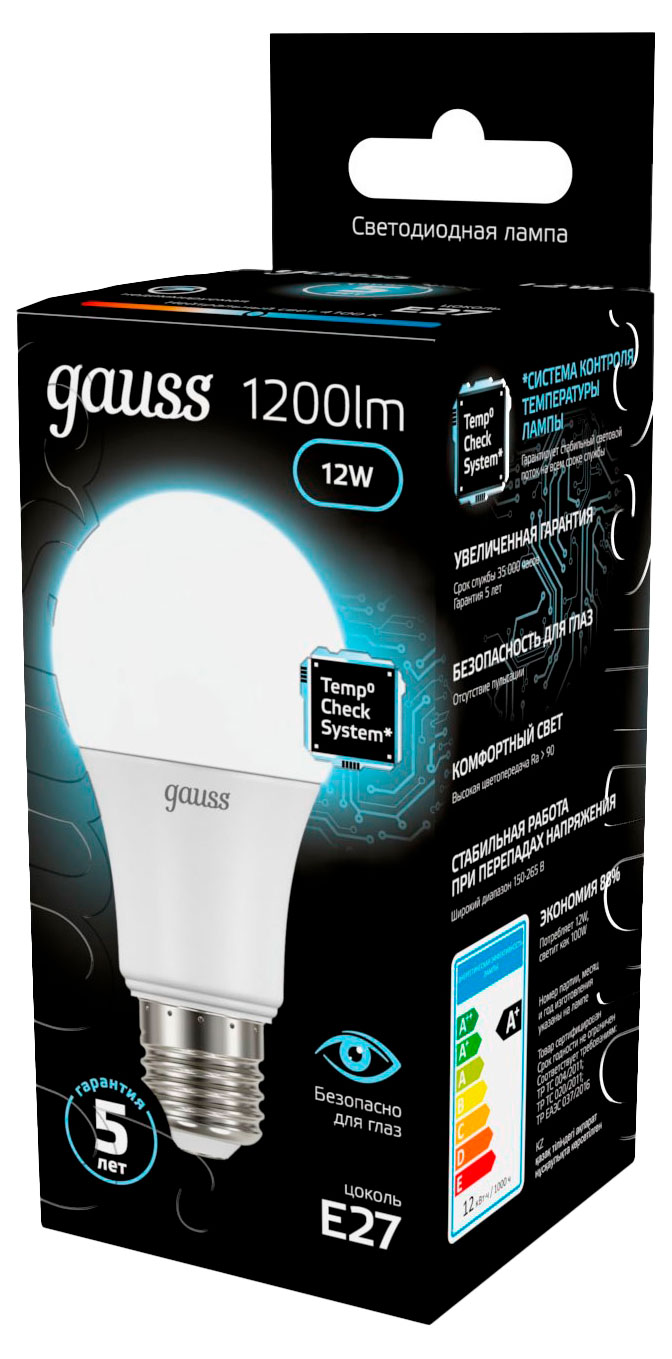

Лампа светодиодная Gauss E27 12W 1200 Лм нейтральный белый