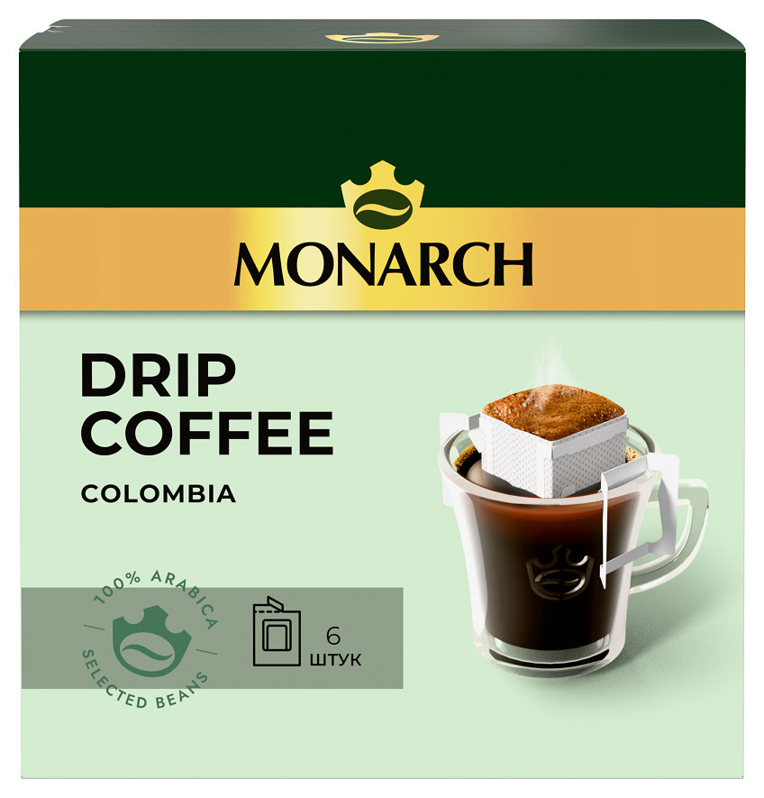 Изображение товара Кофе в дрип-пакетах молотый MONARCH Колумбия, 6х11 г