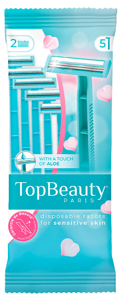 Изображение товара Женский станок для бритья TopBeauty Paris 2 лезвия одноразовые 5 шт