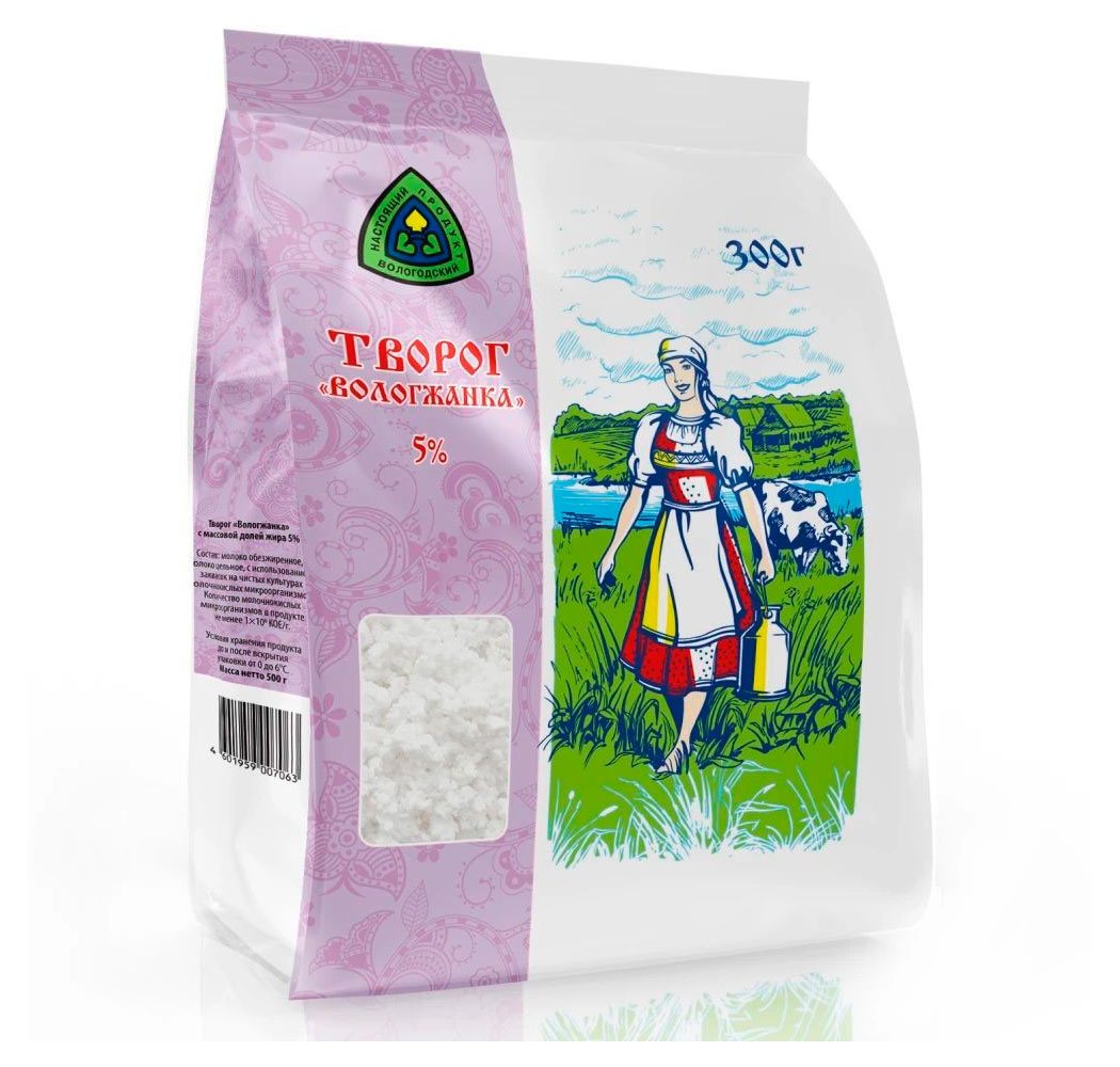Изображение товара Творог Вологжанка 5% БЗМЖ 300 г