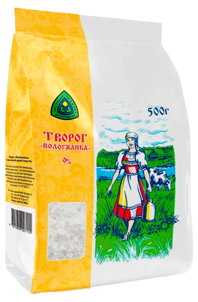 

Творог Вологжанка 9% БЗМЖ, 500 г