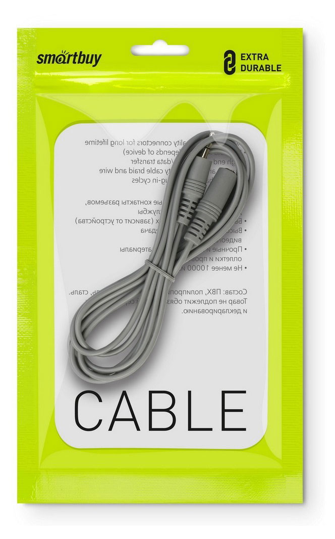 Изображение товара Кабель-удлинитель SmartBuy 3.5 Jack (M) - 3.5 Jack (F) 3 метра для аудио устройств