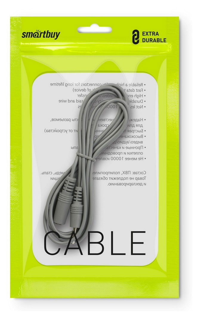 Изображение товара Кабель-удлинитель SmartBuy 3.5 Jack (M) - 3.5 Jack (F), 5 м