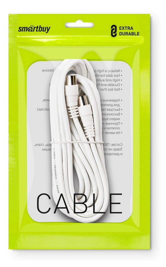 Изображение товара Кабель антенный SmartBuy M-F K-TV235-50 5 м для телевизора и антенны