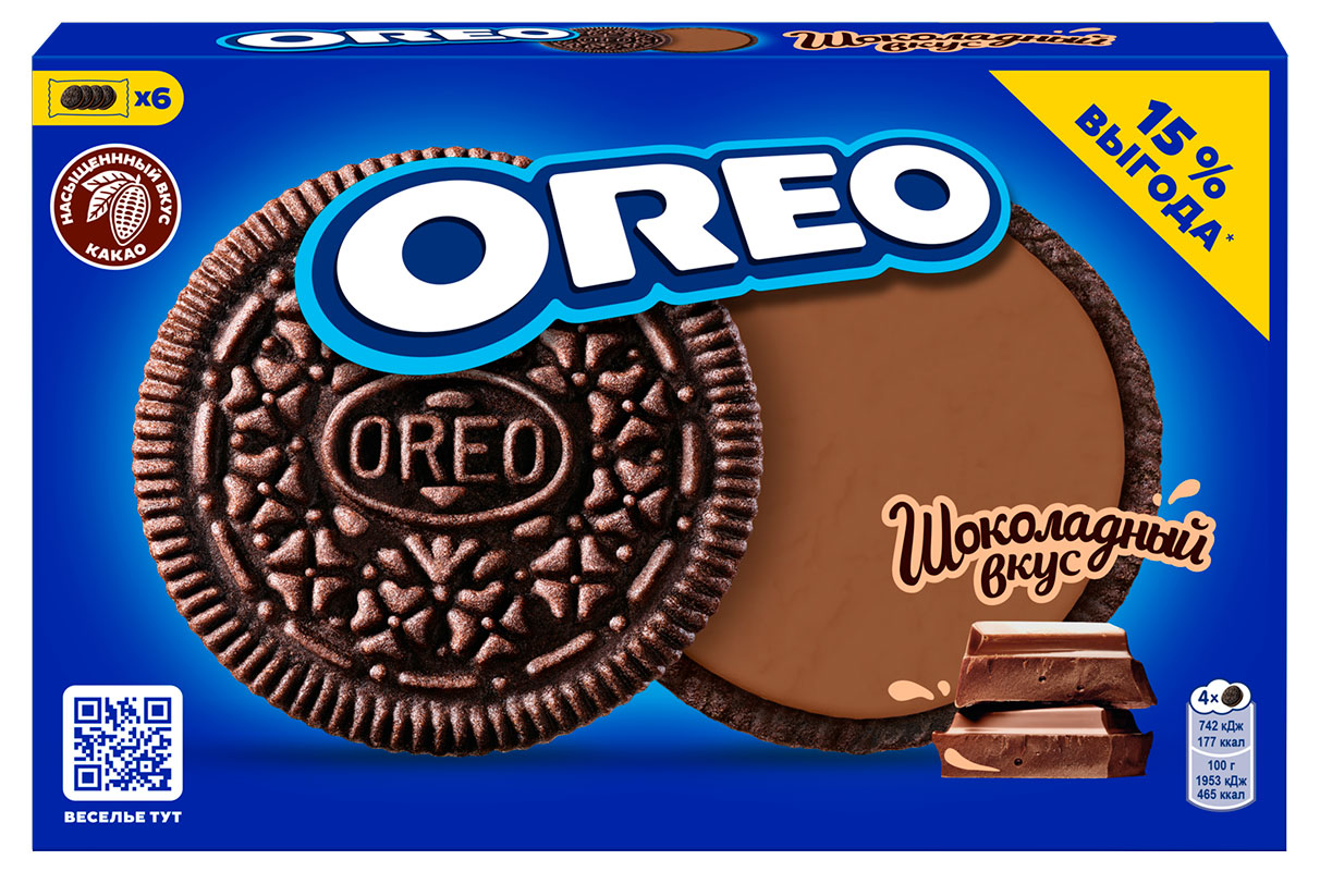 

Печенье OREO с какао и вкусом шоколада, 228 г