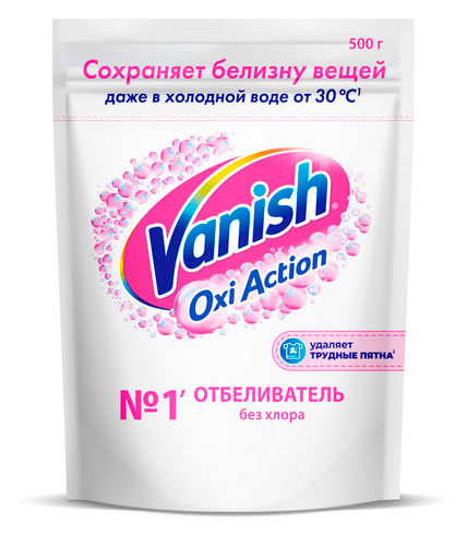 Изображение товара Пятновыводитель и отбеливатель для тканей Vanish Oxi, 500 г