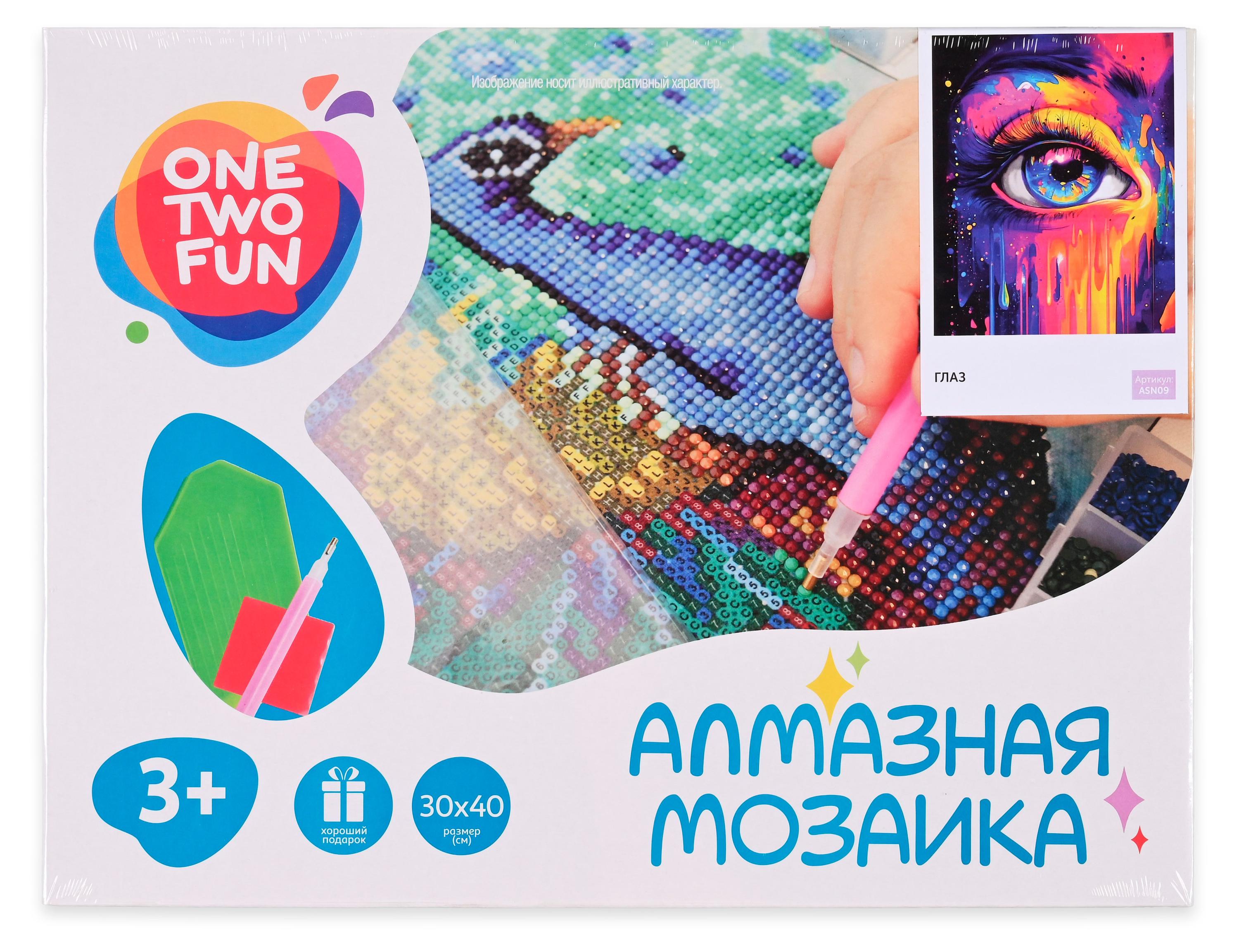 

Мозаика алмазная ONE TWO FUN Глаз, 30х40 см