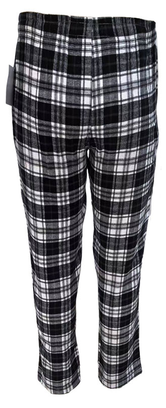 Изображение товара Брюки домашние мужские фланель в клетку черные M-3XL