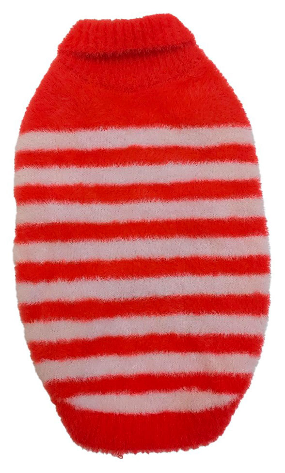 

Свитер новогодний для собак красный в полоску