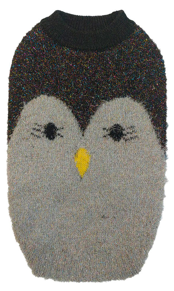 

Свитер новогодний для собак Пингвин серый