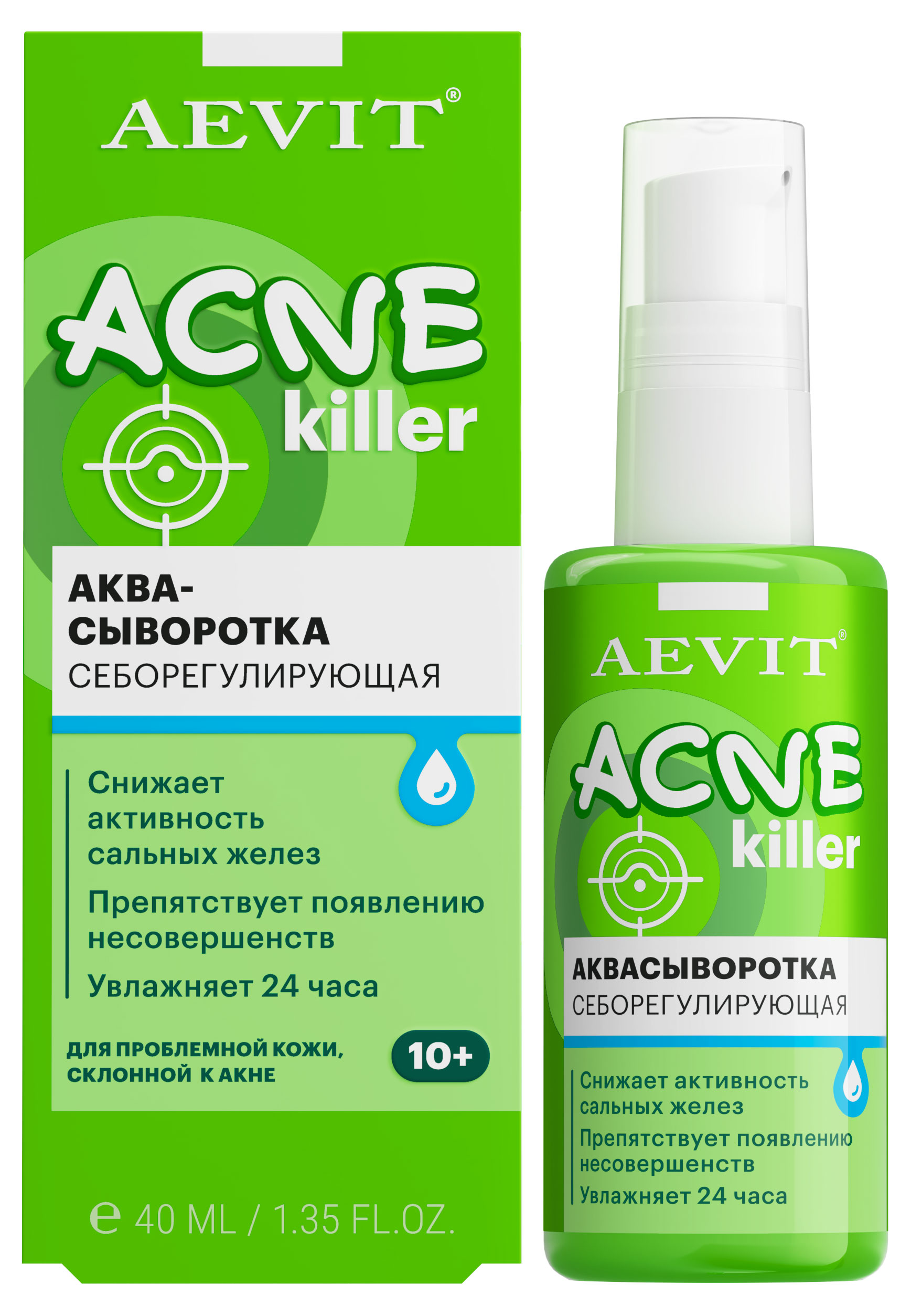 

Сыворотка для лица AEVIT Acnekiller себорегулирующая, 40 мл