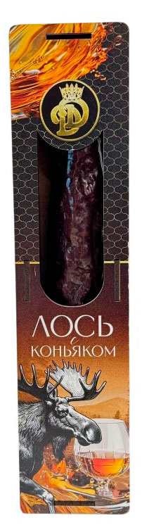 Изображение товара Колбаса сырокопченая Деликатес Дичь Лось с коньяком 220 г натуральный деликатес