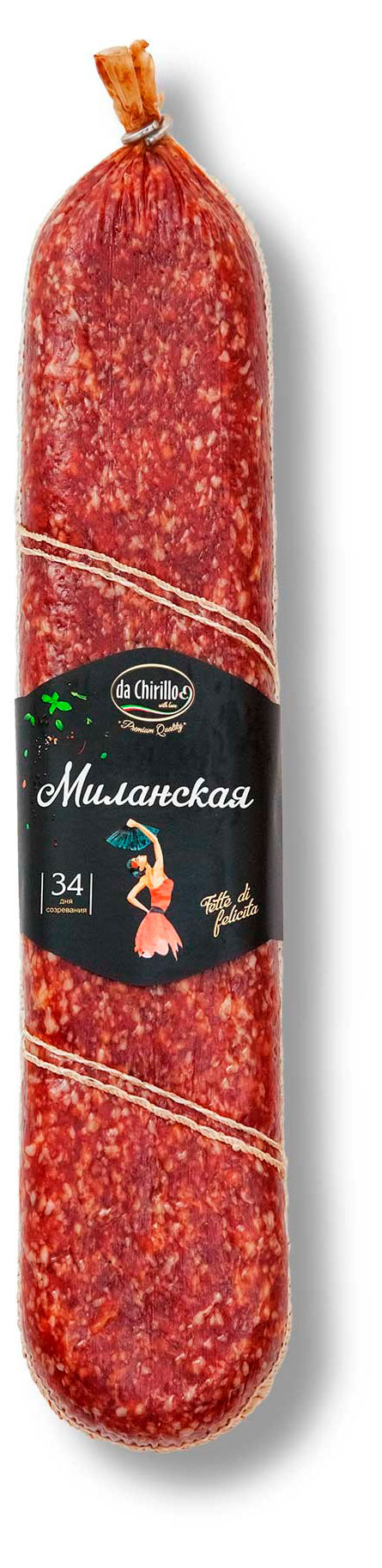 Изображение товара Классическая сырокопченая колбаса da Chirillo Миланская 700 г из свинины