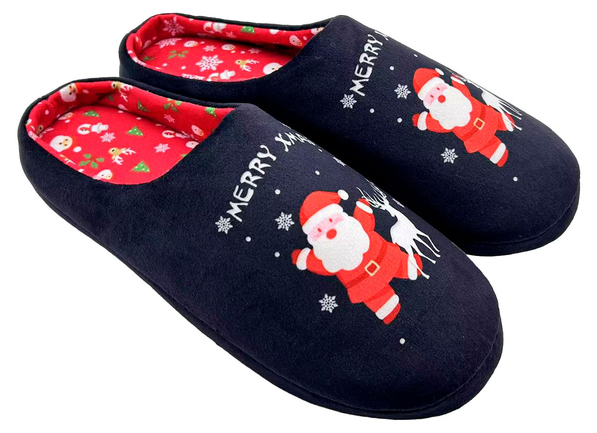 

Тапочки мужские новогодние InExtenso Merry Xmas синие, р 39/40-45/46