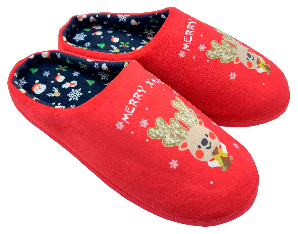 

Тапочки мужские новогодние InExtenso Merry Xmas красные, р 39/40-45/46