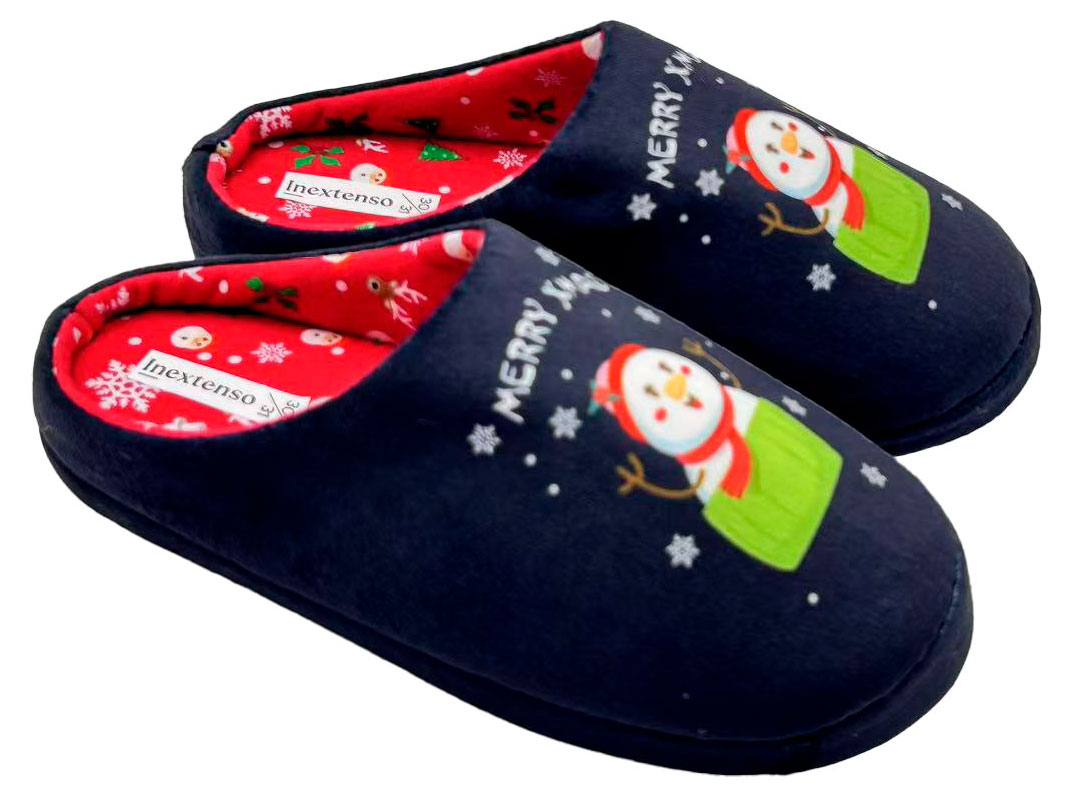 

Тапочки детские InExtenso Merry Xmas синие, р 28/29-34/35