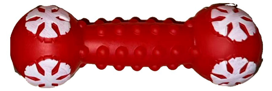 

Игрушка для собак новогодняя Гантель, 16х5,5х5.5 см