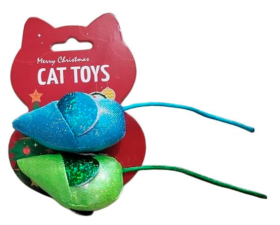 

Набор новогодних игрушек для кошек Мышки с кошачьей мятой, 2 шт