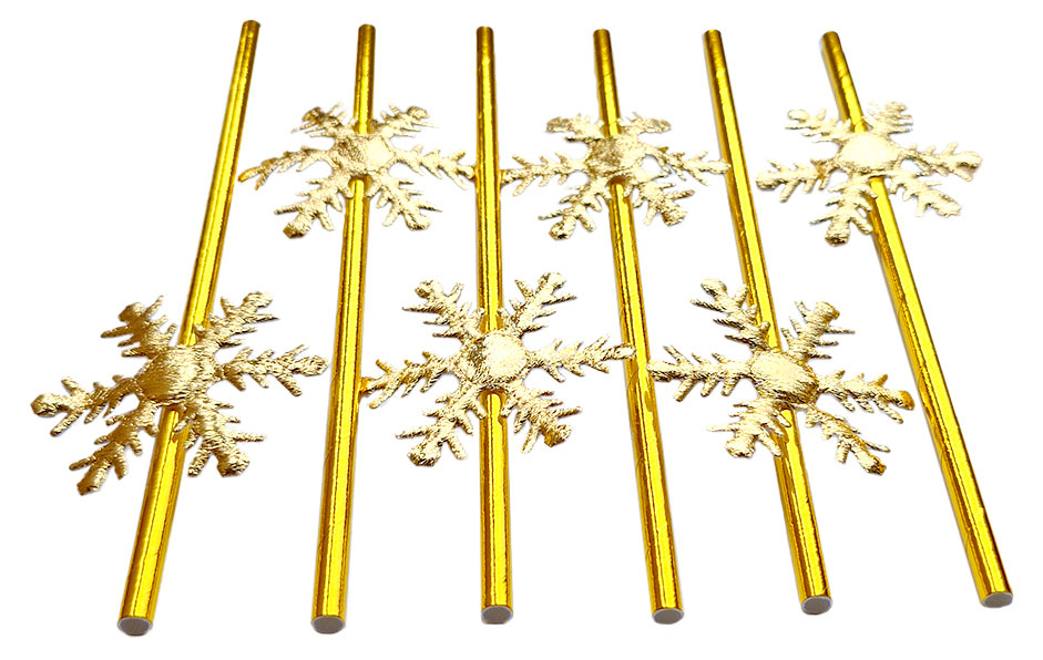 Изображение товара Трубочки для напитков бумажные «Волшебная идея» Снежинки, 19,5 см, 6 шт