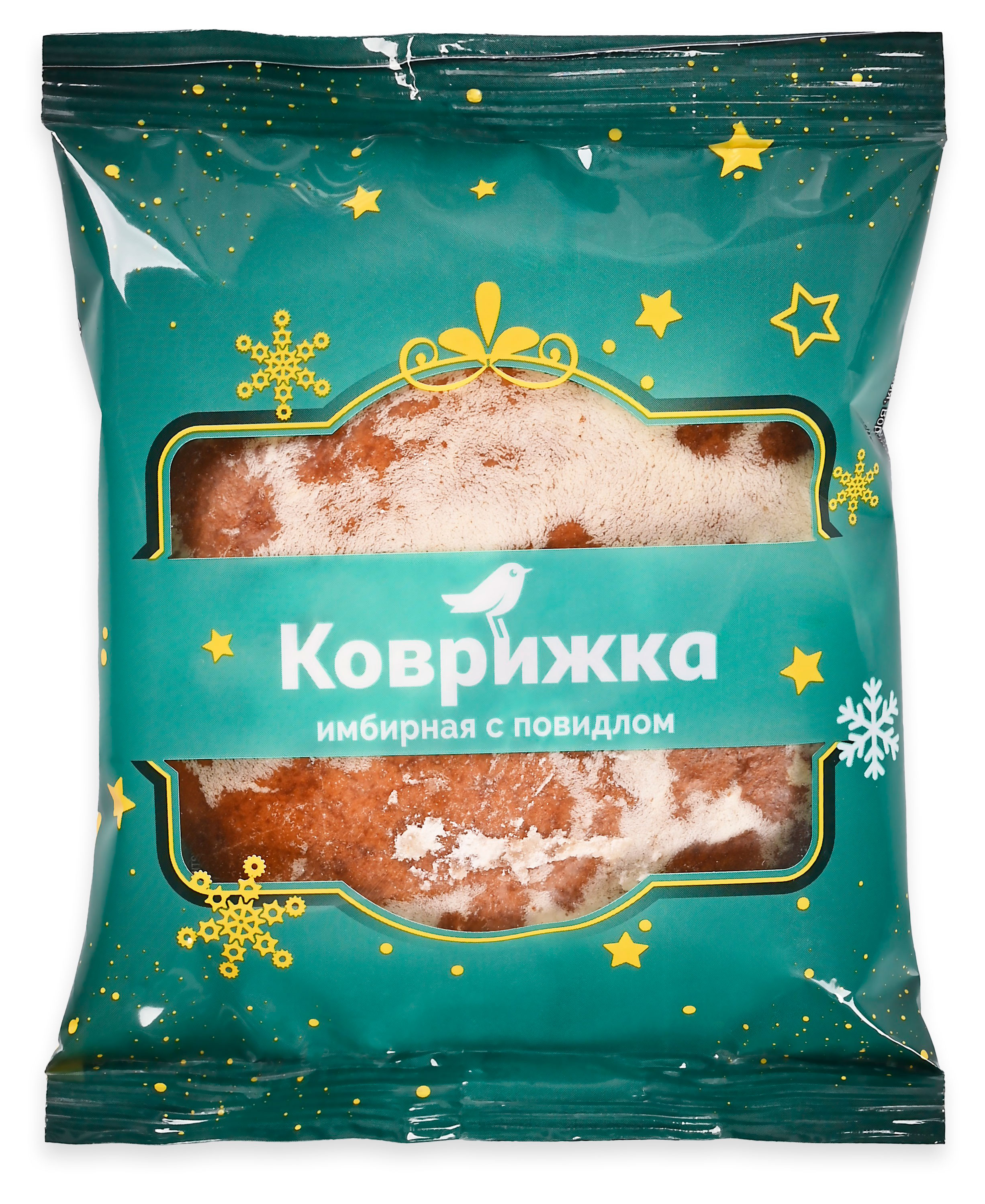 

Коврижка АШАН Красная птица Рождественская имбирная с повидлом, 110 г