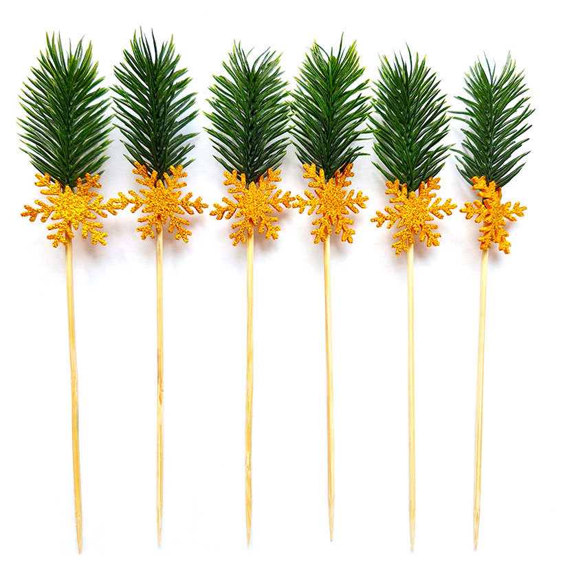 

Шпажки для закусок Волшебная идея Хвойные веточки 12 см, 6 шт