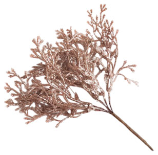 Изображение товара Ветка туи декоративная DecoLine с глиттером на вставке шампань H20 см, 1 шт