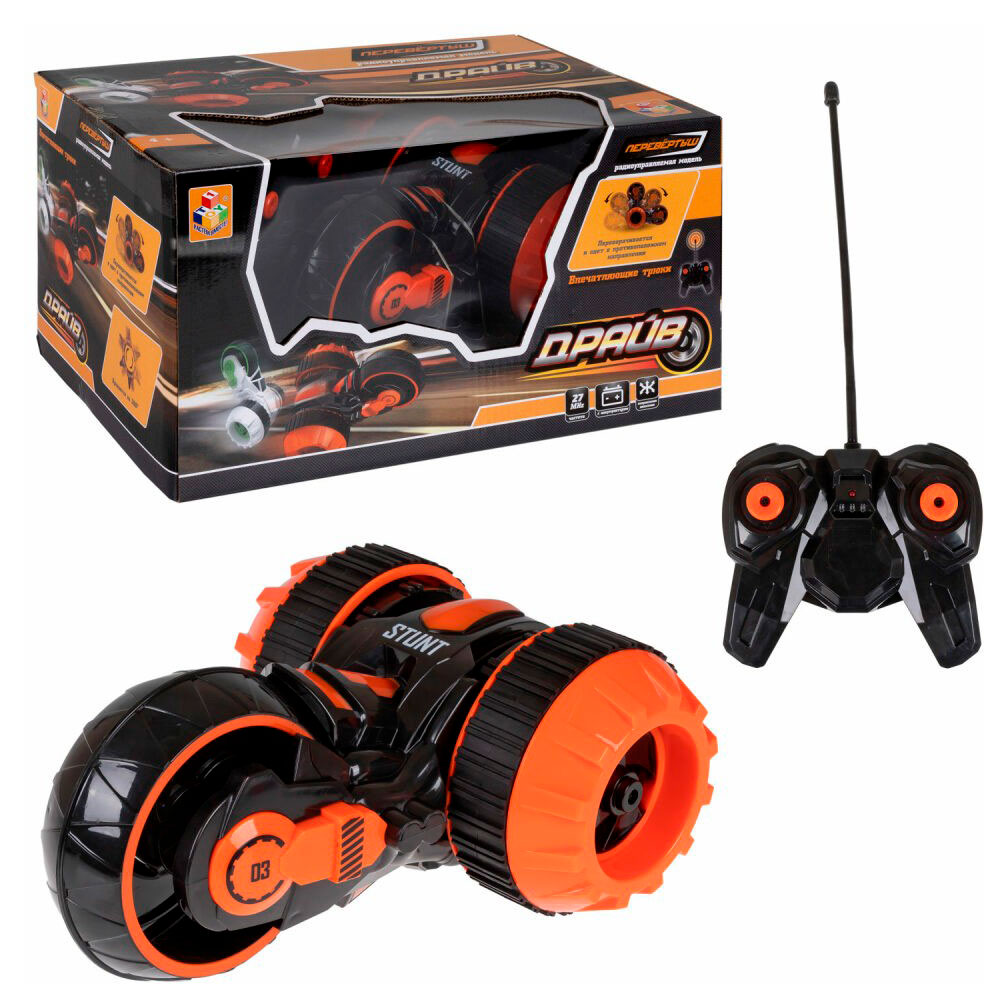 

Машина на радиоуправлении 1TOY Перевертыш трюковая трехколесная