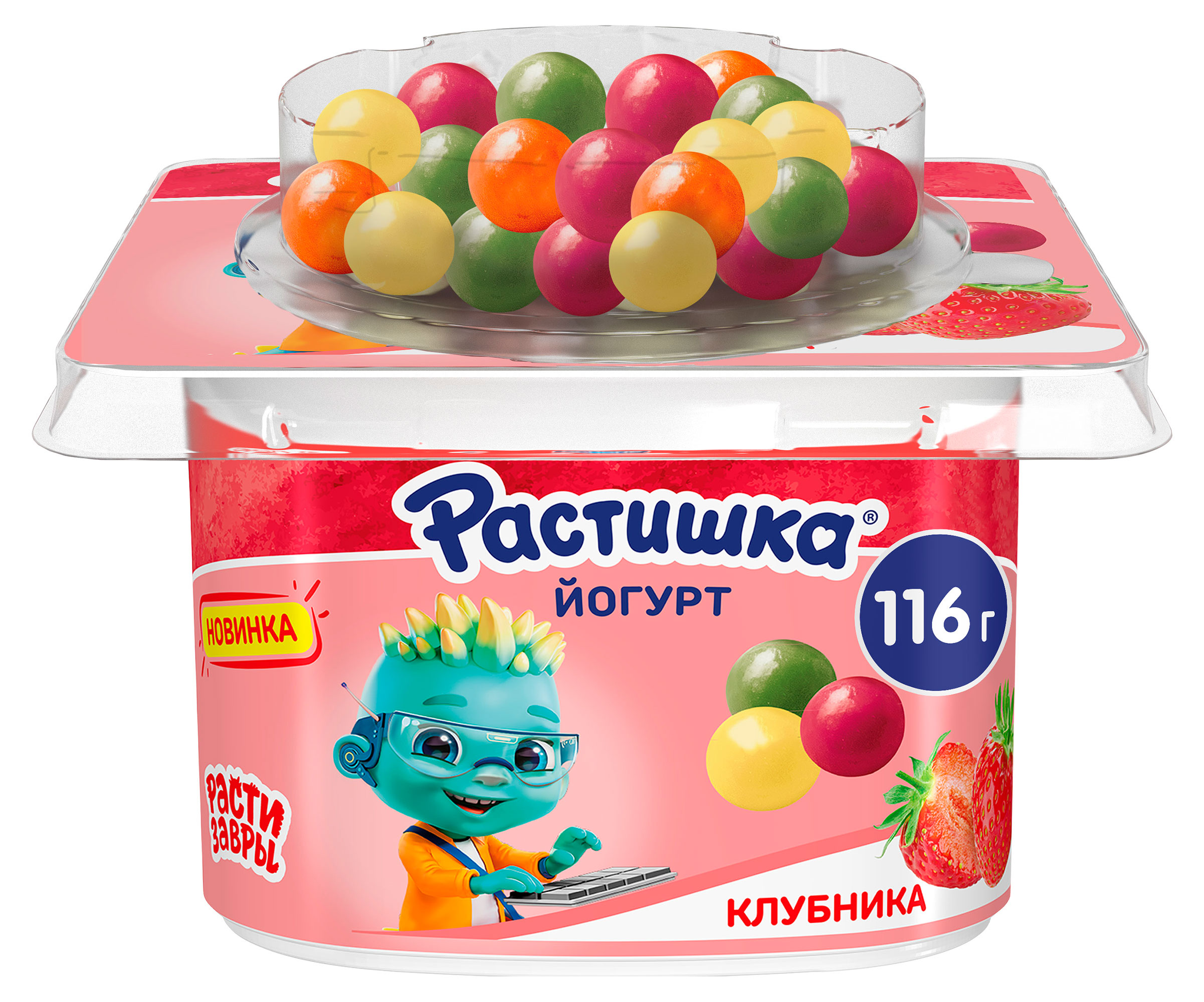 

Йогурт Растишка с клубникой и драже со вкусом банан-апельсин 3%, 116 г
