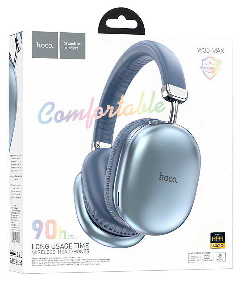 Изображение товара Наушники Hoco W35 MaxJoy голубые