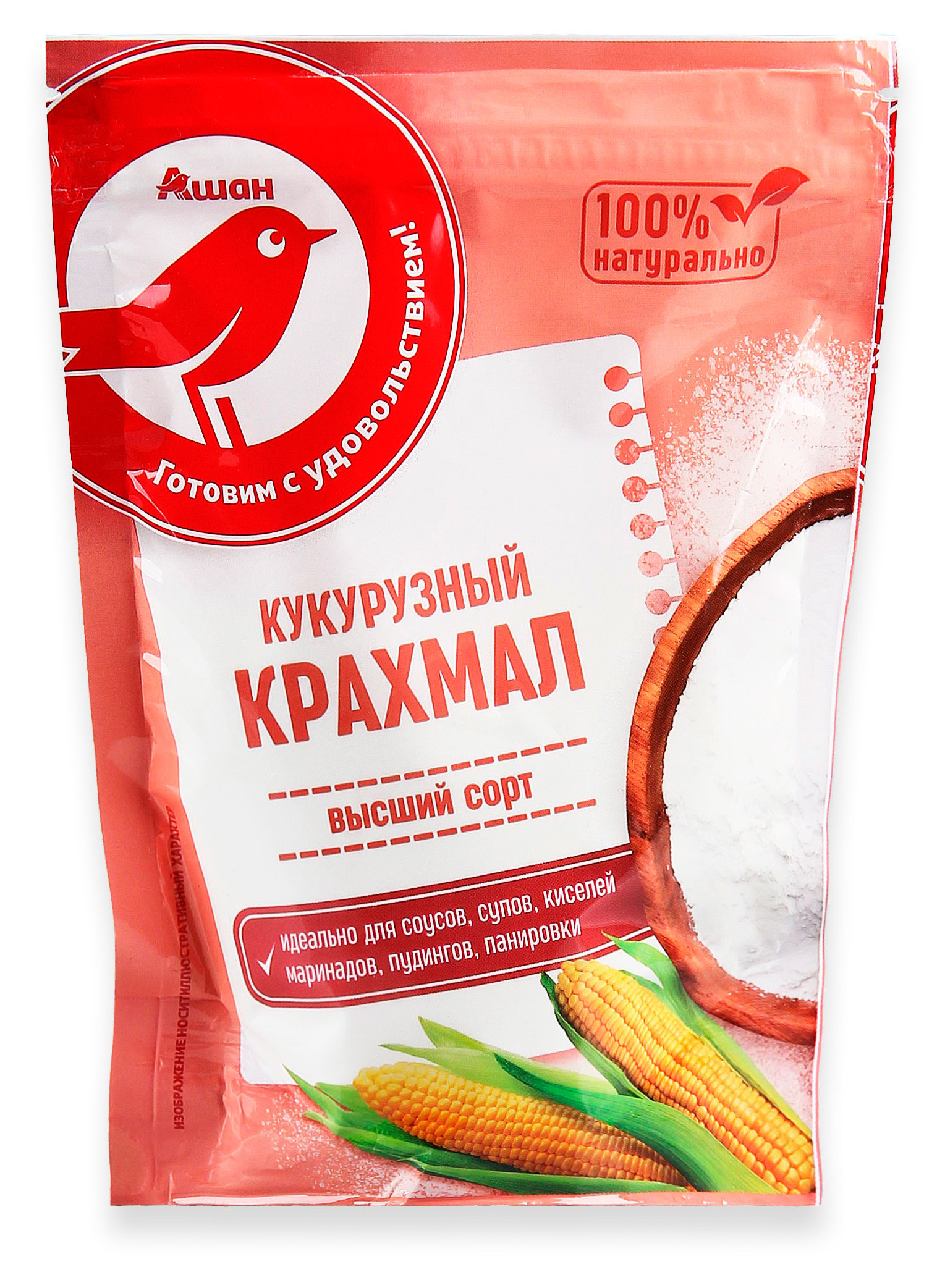 

Крахмал кукурузный АШАН Красная птица, 200 г