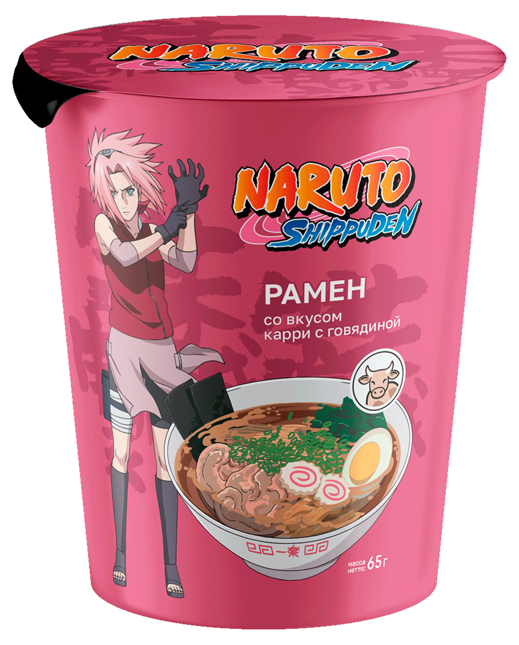 Изображение товара Лапша быстрого приготовления Naruto со вкусом карри с говядиной 65 г