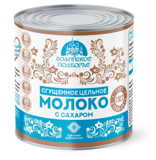 Изображение товара Молоко сгущенное Софийское подворье цельное с сахаром 8.5% 380 г