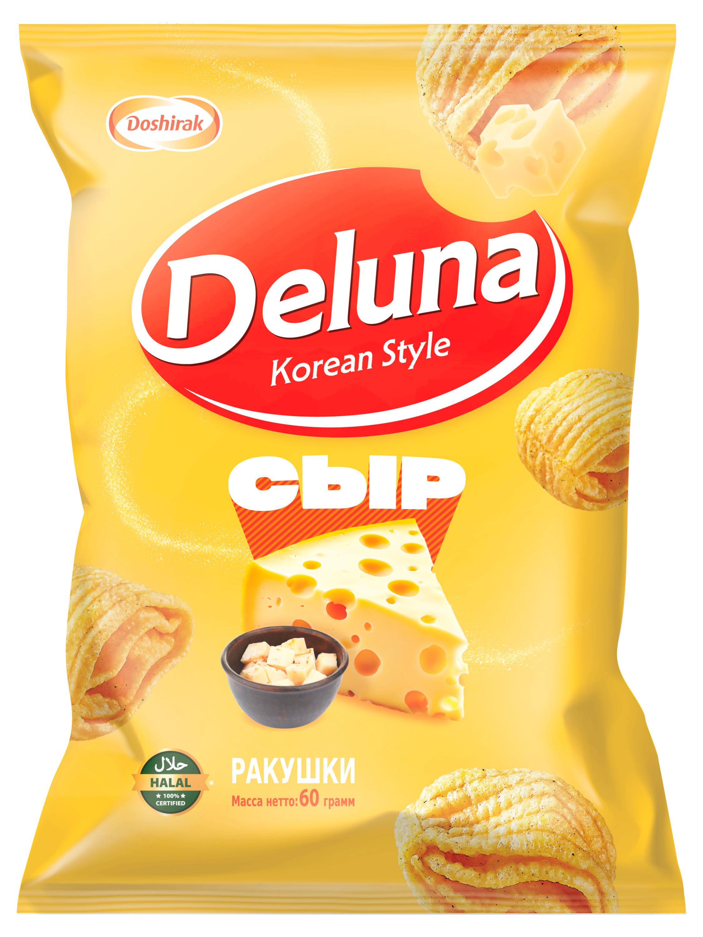 Изображение товара Кукурузные снеки Deluna Сыр 60 г хрустящая закуска с сырным вкусом