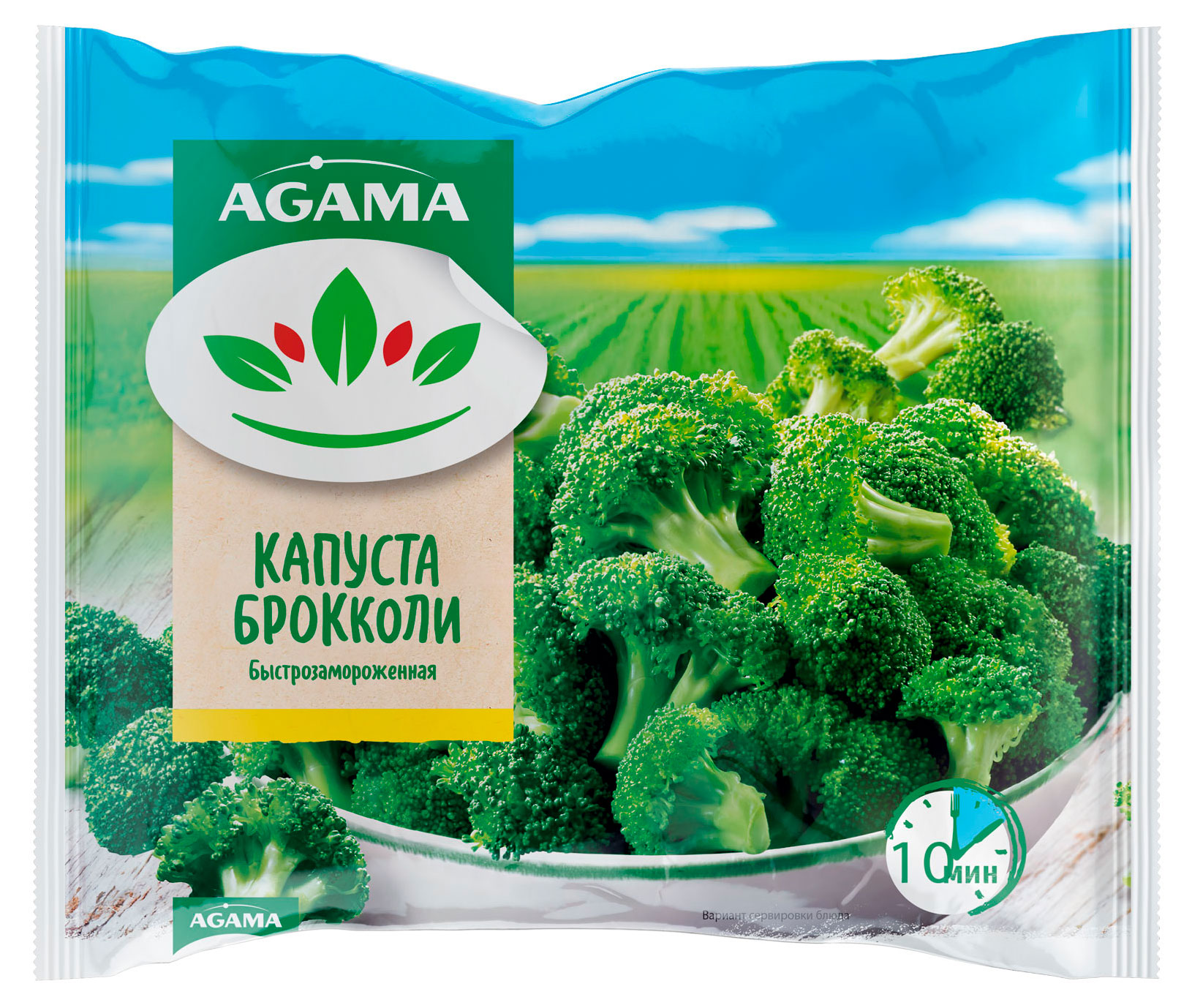 Изображение товара Овощная смесь Капуста брокколи Agama замороженные, 400 г