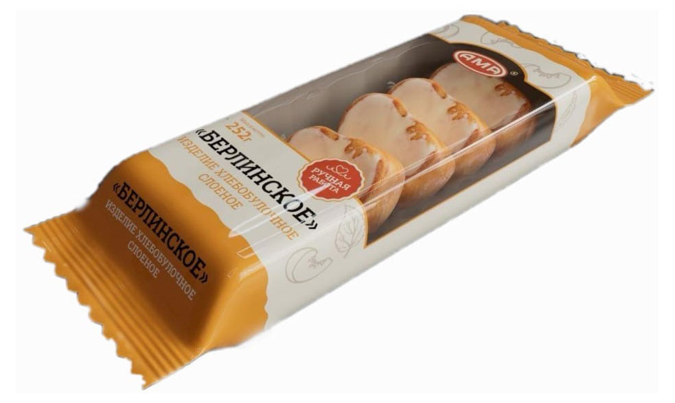 

Пирожное слоеное АМА Берлинское с яблочным повидлом и лимоном охлажденное, 252 г