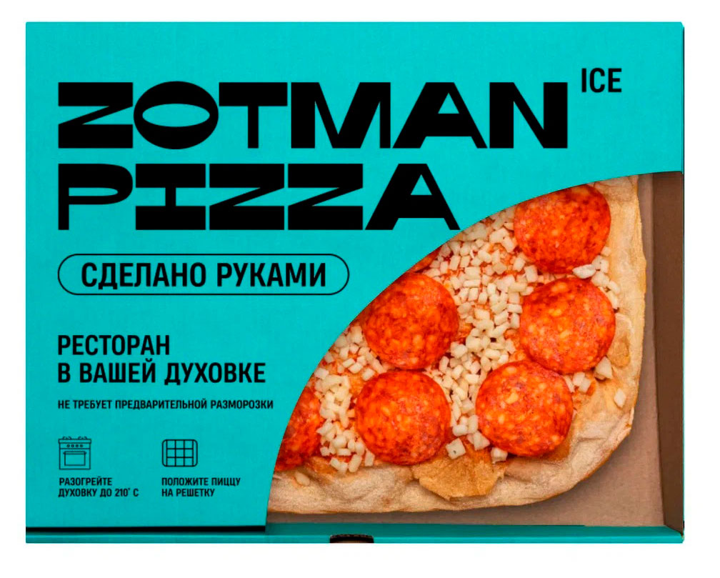 Изображение товара Замороженная пицца с пепперони и сыром 400 г Zotman